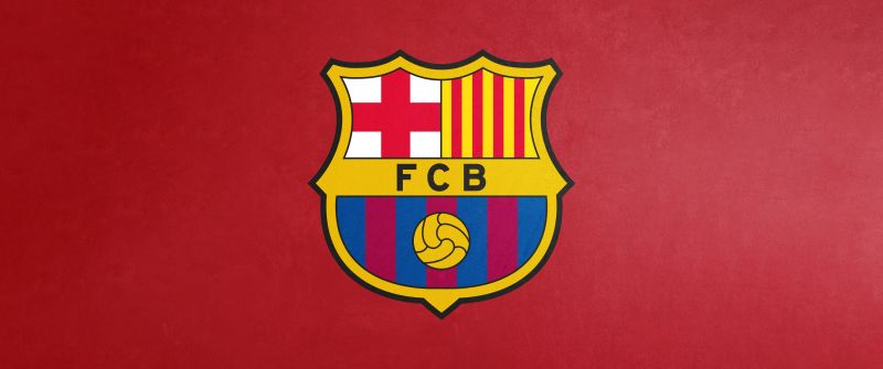 FCB, Red background, FC Barcelona, Crest