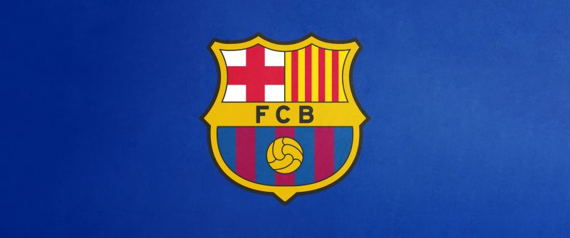 FCB, Blue background, Crest, FC Barcelona