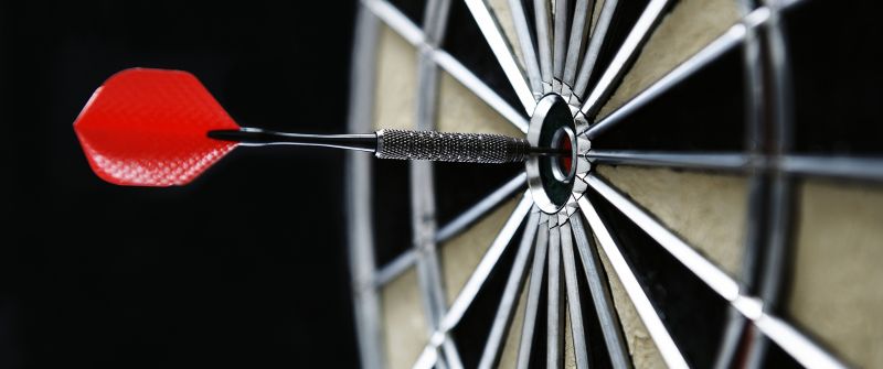 Dartboard, Target, Black background, 5K