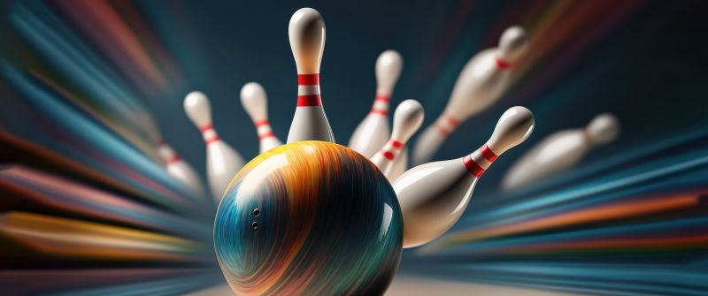 Bowling, 5K, AI art, Bowling ball, Bowling pins