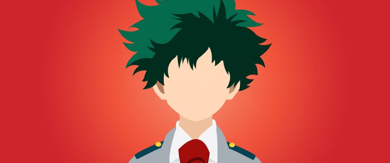 Izuku Midoriya, Faceless, Illustration, Orange background, My Hero Academia, 5K, 8K, 10K