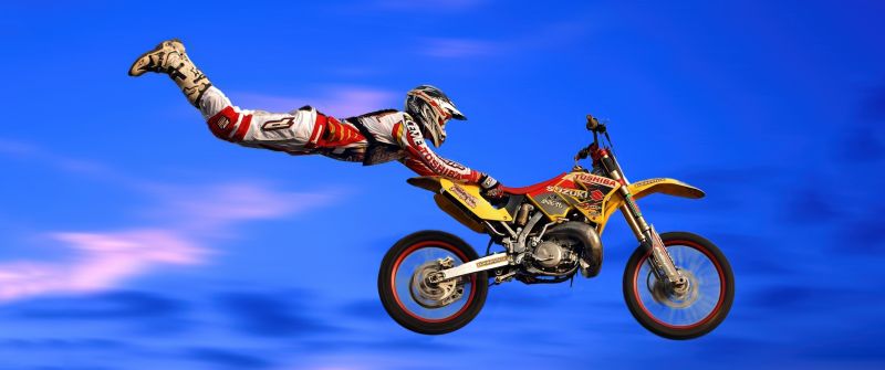 Freestyle, Motocross, Stunt, Blue Sky, Suzuki RM, 5K