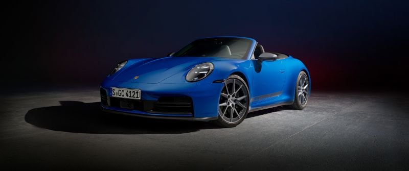 Porsche 911 Carrera T Cabriolet, 2024, 5K, Dark background