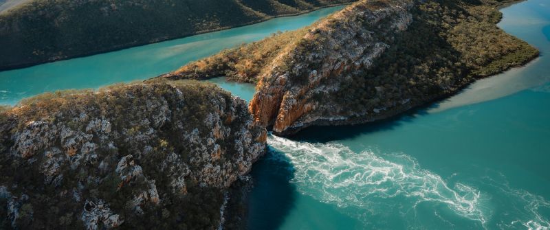 Horizontal Falls, Kimberley, Australia, Tourist attraction, 5K, Aerial view