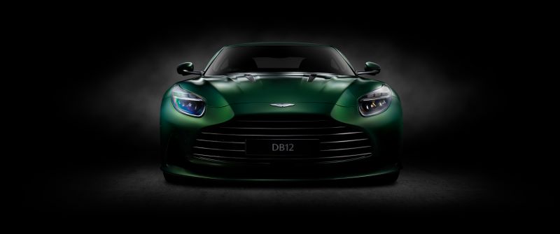 Aston Martin DB12, Dark background, Sports cars, 5K, 8K