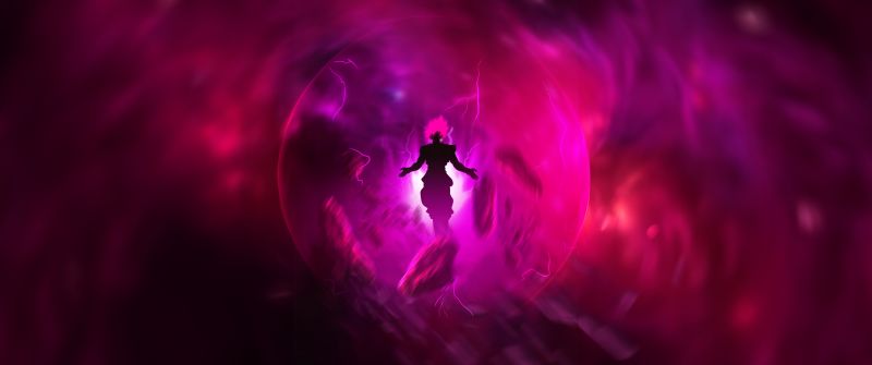 Goku, Super Saiyan Rose, Dragon Ball, Pink aesthetic, Pink background, 5K