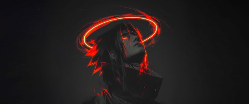 Sasuke Uchiha, Dark aesthetic, Artwork, 5K, 8K, Dark background, Naruto