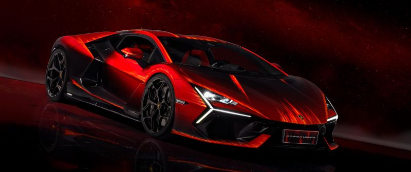 Lamborghini Revuelto Opera Unica, 10K, Red background, 8K, 5K