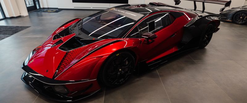 Lamborghini Essenza SCV12, 2024, 5K, 8K, Red cars