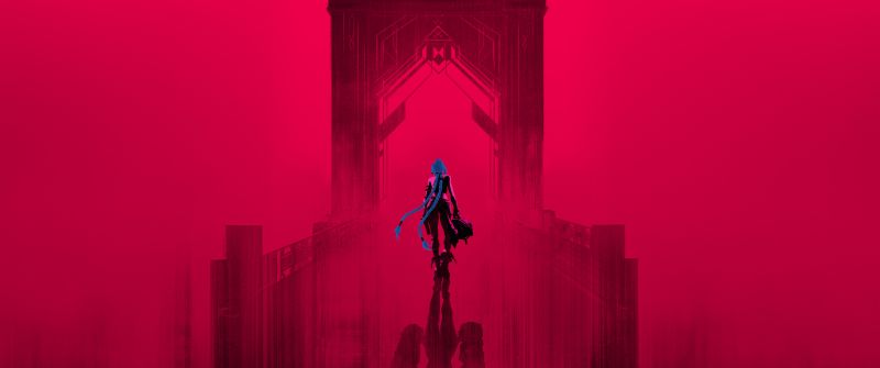 Jinx, Red aesthetic, Arcane: League of Legends, Red background