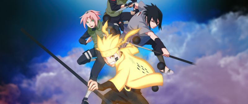 Naruto Team 7, Poster, 5K, Kakashi Hatake, Sasuke Uchiha, Sakura Haruno, Naruto Uzumaki