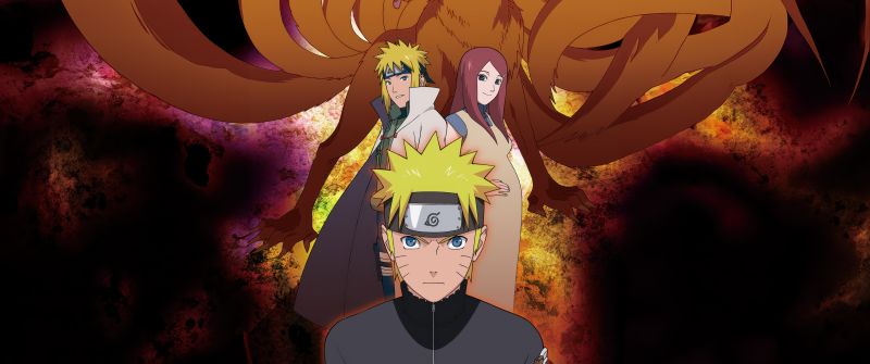 Naruto Uzumaki, Family, Minato Namikaze, Kushina Uzumaki, Kurama, 5K