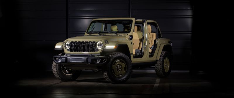 Jeep Wrangler Unlimited 4xe Willys Special Edition, 2025, 5K, Dark background, Jeep Wrangler Unlimited