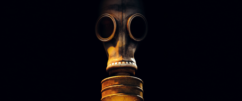 STALKER 2, Gas mask, Dark background, 5K