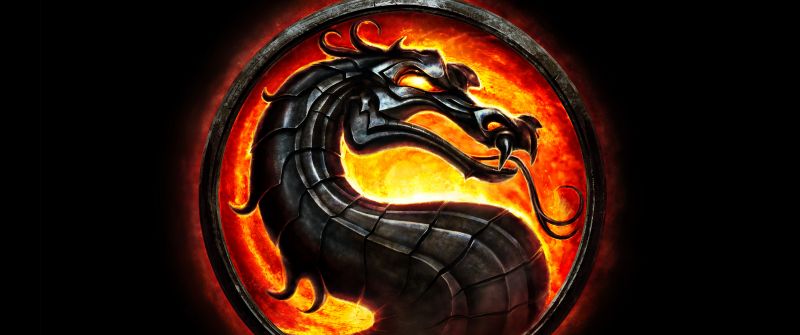 Mortal Kombat, Dragon, Black background