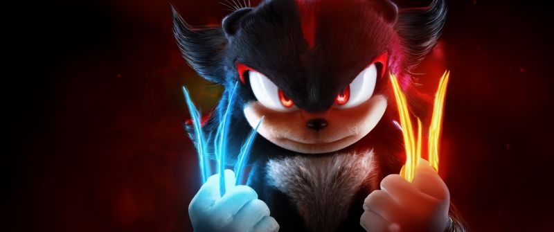 Sonic the Hedgehog 3, Shadow, 5K, 2024 Movies, Dark background, Shadow the Hedgehog