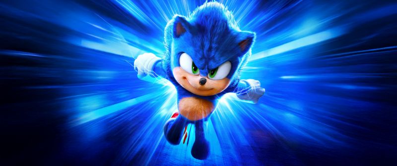 Sonic the Hedgehog 3, Blue aesthetic, 2024 Movies, 5K, 8K, Blue background