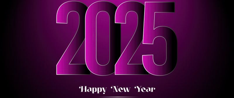 2025 New Year, Purple background, 5K