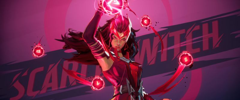 Scarlet Witch, Marvel Rivals, 2024 Games, 5K, Red aesthetic