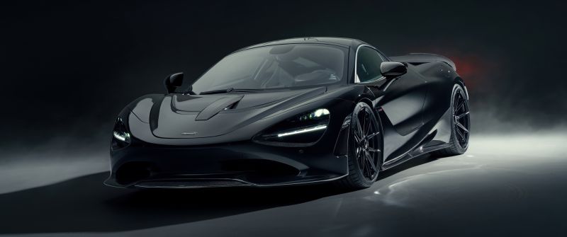 Novitec McLaren 750S, 2024, 5K, Black cars, Dark aesthetic, Dark background