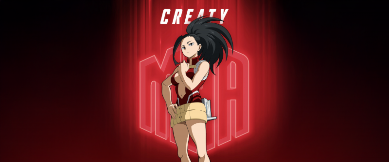 Momo Yaoyorozu, My Hero Academia, Season 7, 5K, Red background