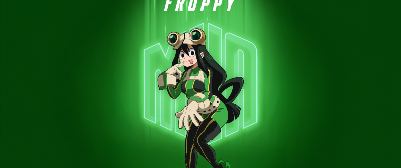 Tsuyu Asui (Froppy), My Hero Academia, Season 7, 5K, Green background