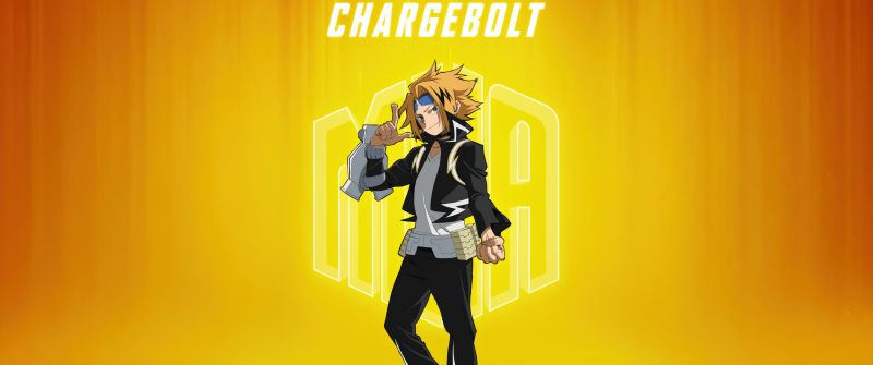 Denki Kaminari (Chargebolt), My Hero Academia, Season 7, 5K, Yellow background, Denki Kaminari, 8K