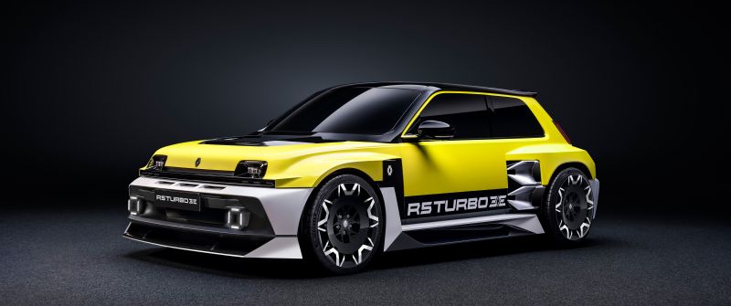 Renault 5 Turbo 3E, 2025, Electric cars, Concept cars, Dark background, 5K, 8K