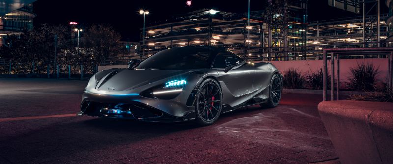 McLaren 765LT, Night illumination, Urban, Sports cars, Night photography, Night City, Dark Mode