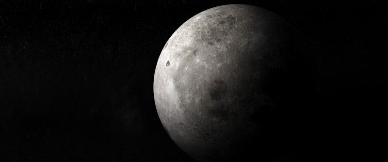 Moon, Black background, Planet, Full moon