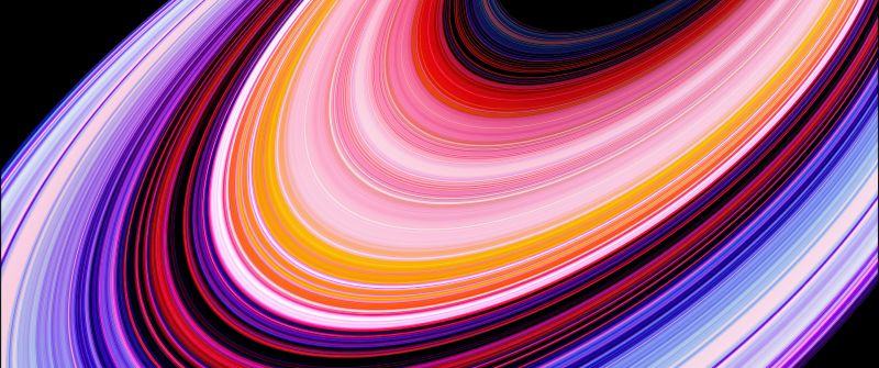 Planetary rings, Ultrawide, Cosmic, Abstract art, Colorful space, Vibrant, Orbital ring, Light streaks, Celestial, Dynamic