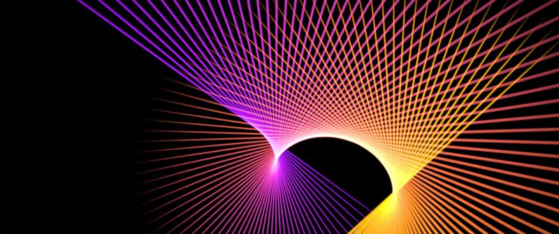 Patterns, Multicolor, Black background, Lines, Colorful, Glowing lines