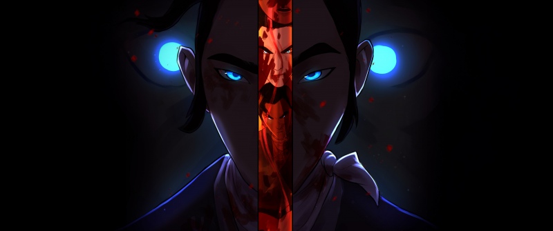 Blue Eye Samurai, Mizu, Dark background, 5K