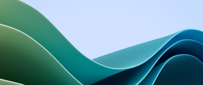 Windows 11 Waves, Green blue