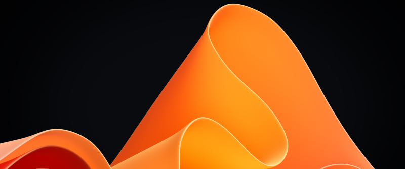 Windows 11 Waves, Orange abstract, AMOLED