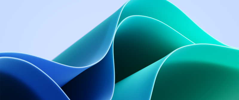 Windows 11 Waves, Blue Green