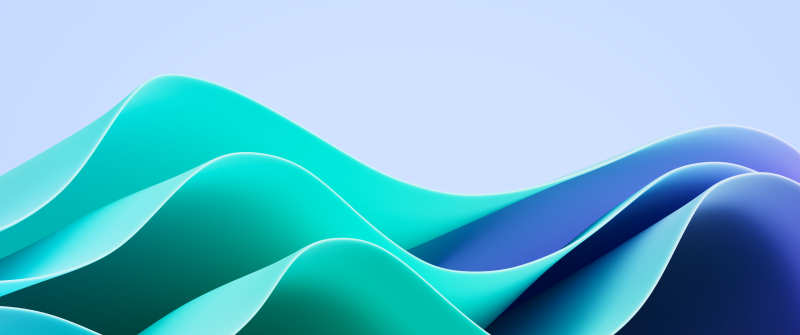 Windows 11 Waves, Green Blue