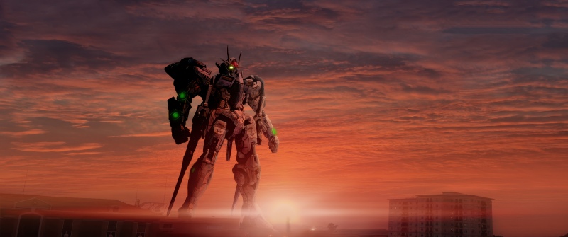 Gundam, Robot, Sunset