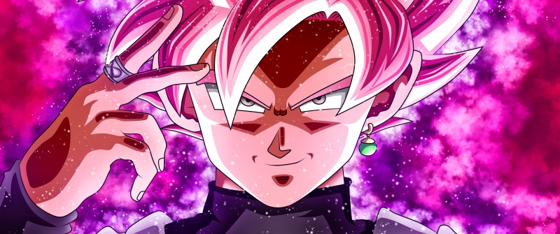 Super Saiyan Rose, Dragon Ball Super, Goku, Pink background, 5K