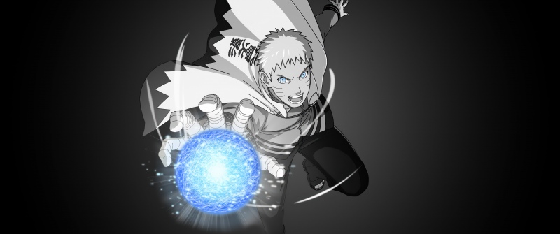 Naruto Rasengan, Dark background, Naruto Uzumaki, 5K, Dark theme