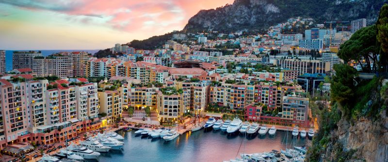 Monte Carlo, Monaco, Yacht, Harbor, Boats, Clouds, Sky view, Waterfront, 5K, 8K
