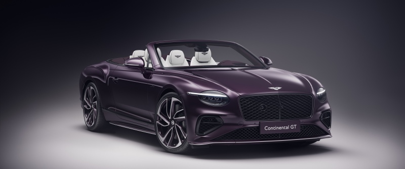 Bentley Continental GT Mulliner Convertible, 2025, 5K, 8K, Purple aesthetic