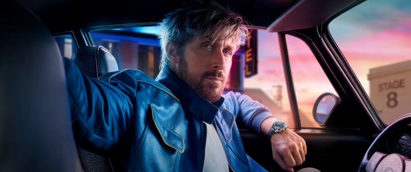 Ryan Gosling, Cinematic, Vintage car, Retro style, Leather jacket, 5K