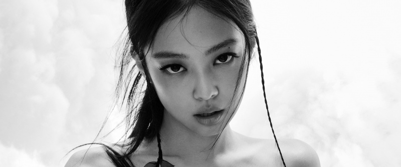 Jennie, Closeup, Monochrome, Black and White, Photoshoot, 5K, South Korean Singer, Elle Magazine