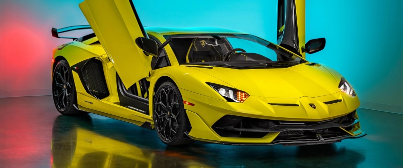 Lamborghini Aventador SVJ, Vertical, Yellow cars