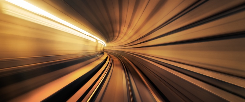 Tunnel, Motion blur, Warp, Light trails, 5K, Time travel