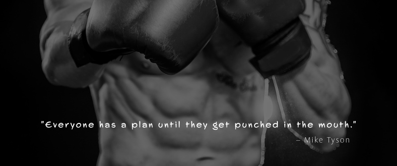 Boxing, Monochrome background, Punch, Mike Tyson, Popular quotes, Dark background