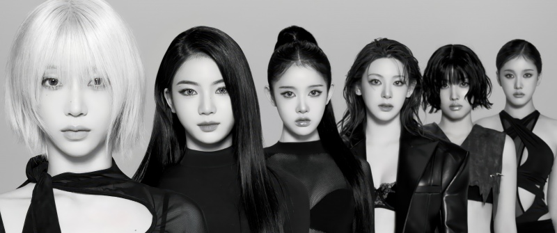 STAYC group, Black and White, 5K, Sieun, Seeun, Sumin, Isa, J, Yoon