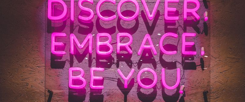 Discover, Embrace, Be You, Pink, Neon, Inspirational quotes, Girly backgrounds, Aesthetic
