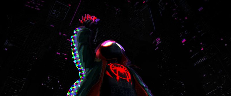 Miles Morales, Spider-Man: Into the Spider-Verse, Black background, Spiderman